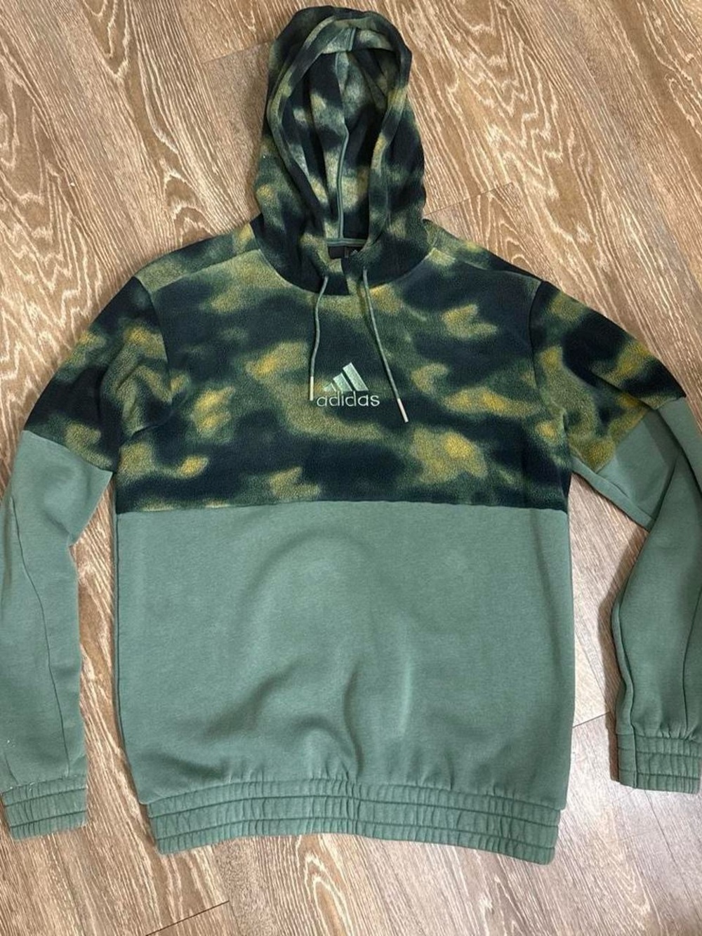 adidas Green & Black Tie-Dye Pullover Hoodie